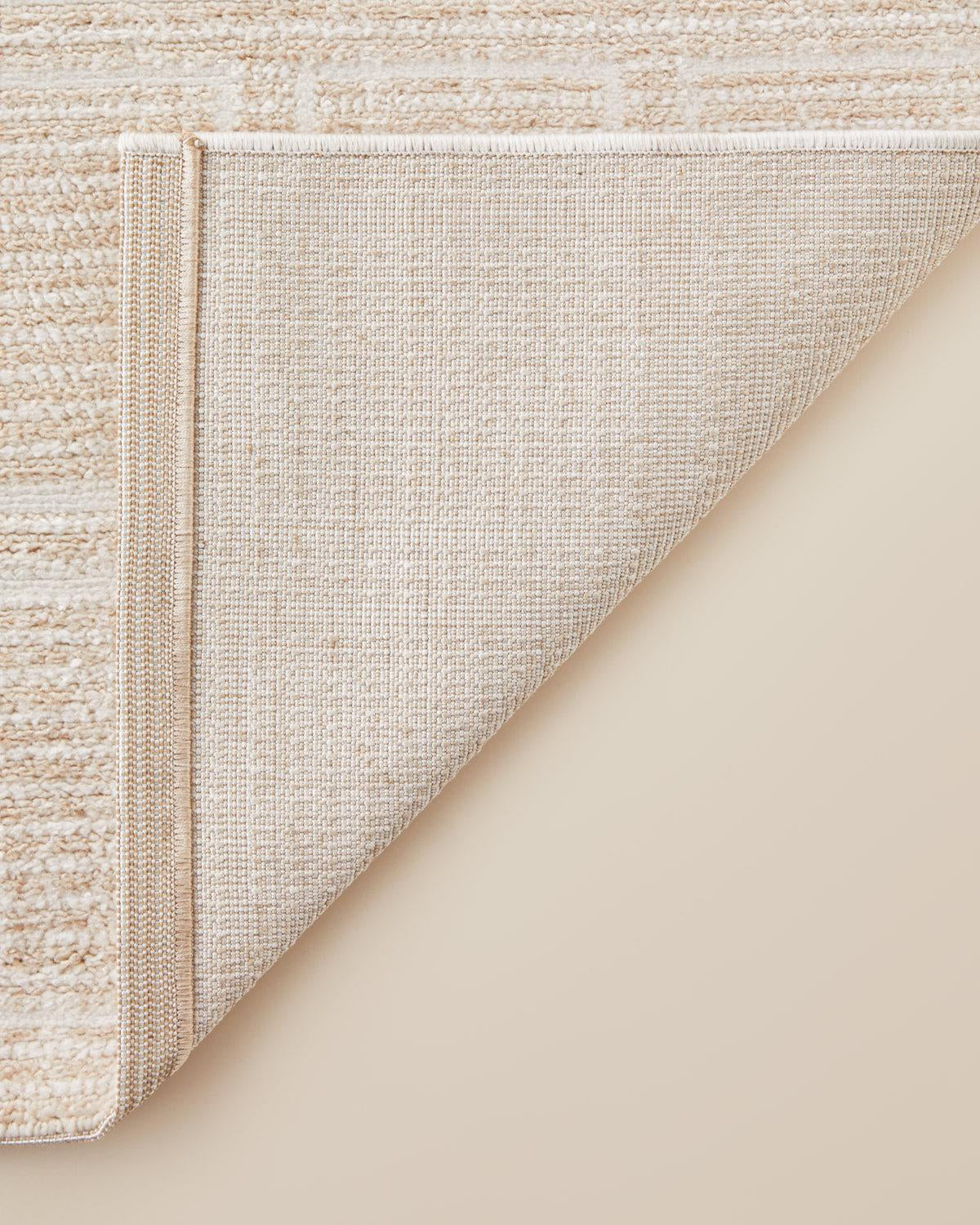 Elegant Beige Textured Area Rug Commercial Grade Floor Solution