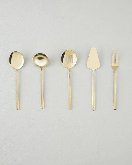 Premium Gold Stainless Steel 5 Piece Serving Set