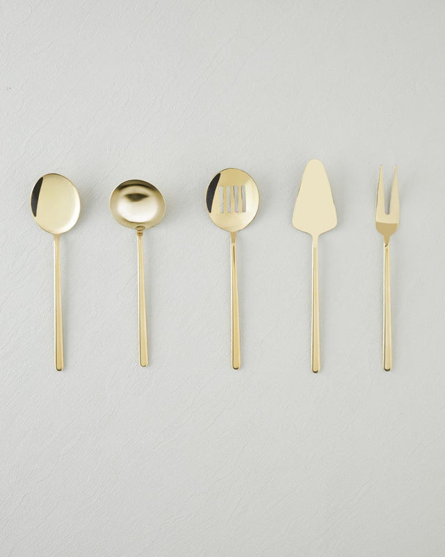 Premium Gold Stainless Steel 5 Piece Serving Set