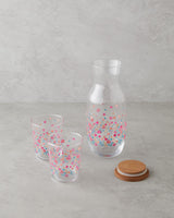 Premium Colored Glass Water Set Carafe and Tumblers 3 Piece Collection
