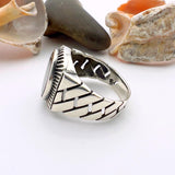Authentic Turkish 925 Sterling Silver Men's Onyx Ring - Handmade Gift for Him - TryAladdin