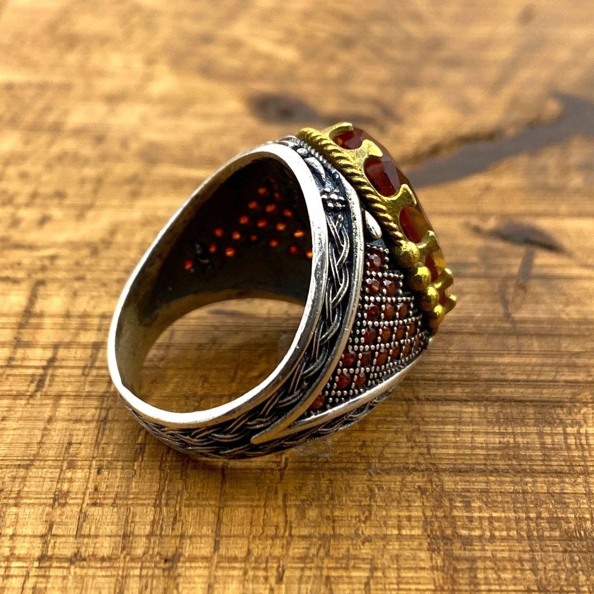 Authentic Turkish Handcrafted Men's Zultanite Color Changing 925 Sterling Silver Ring - TryAladdin