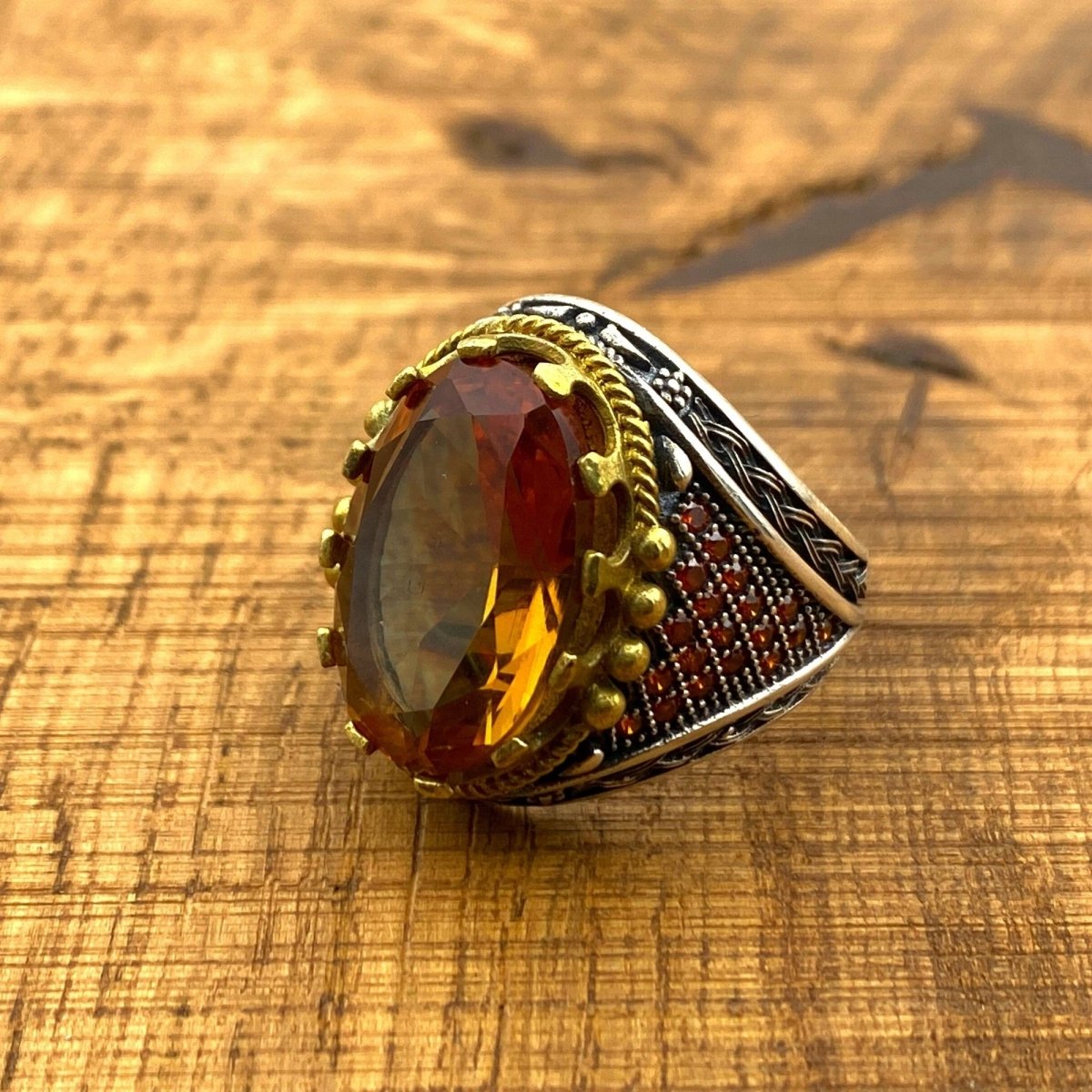 Authentic Turkish Handcrafted Men's Zultanite Color Changing 925 Sterling Silver Ring - TryAladdin