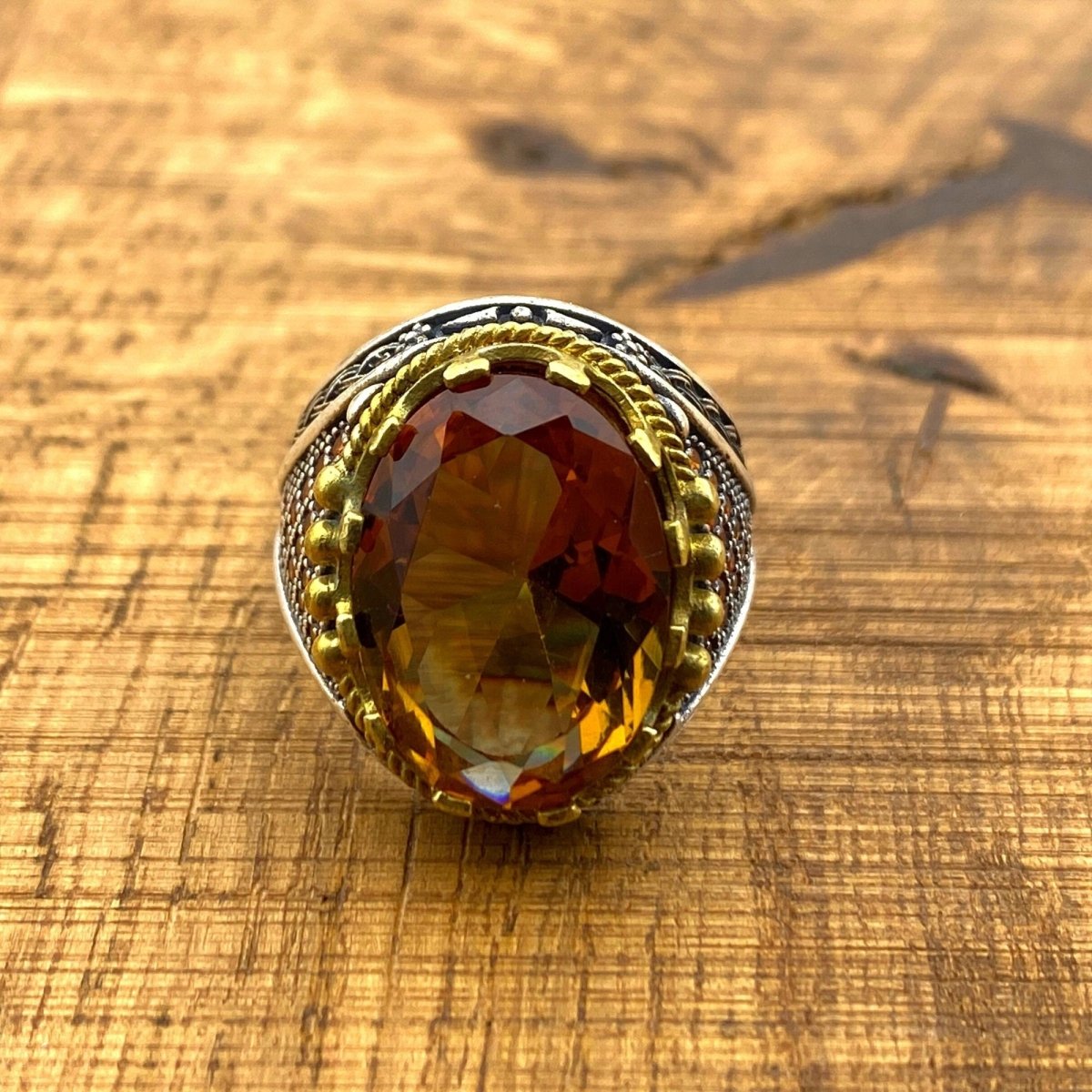 Authentic Turkish Handcrafted Men's Zultanite Color Changing 925 Sterling Silver Ring - TryAladdin