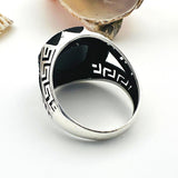 Authentic Turkish Handmade 925 Sterling Silver Men's Onyx Ring - Artisan Statement Jewelry Gift - TryAladdin
