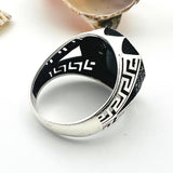 Authentic Turkish Handmade 925 Sterling Silver Men's Onyx Ring - Artisan Statement Jewelry Gift - TryAladdin