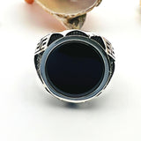 Authentic Turkish Handmade 925 Sterling Silver Men's Onyx Ring - Artisan Statement Jewelry Gift - TryAladdin