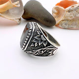 Authentic Turkish Handmade Men's 925 Sterling Silver Black Onyx Ring | Distinctive Statement Jewelry - TryAladdin
