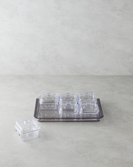 Professional Acrylic 6 Compartment Breakfast Organizer Anthracite