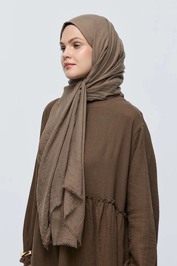 Aya Shawl - Lightweight Cotton, Breathable Earth Tone - TryAladdin