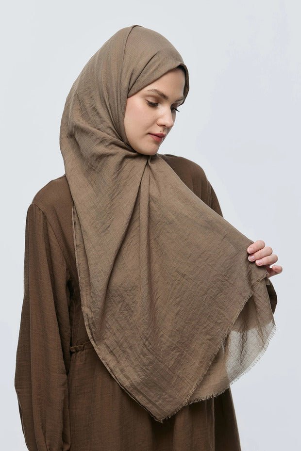 Aya Shawl - Lightweight Cotton, Breathable Earth Tone - TryAladdin