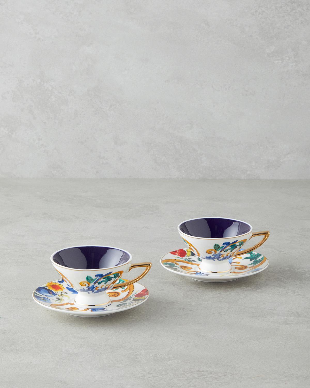 Professional New Bone China Espresso Coffee Cup Set   2 Person   Colorful