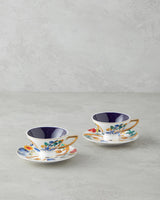 Professional New Bone China Espresso Coffee Cup Set   2 Person   Colorful