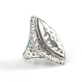 Premium 925 Sterling Silver Engraved Shuttle Ring