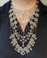 Exquisite 925 Sterling Silver Filigree Spider Web Necklace