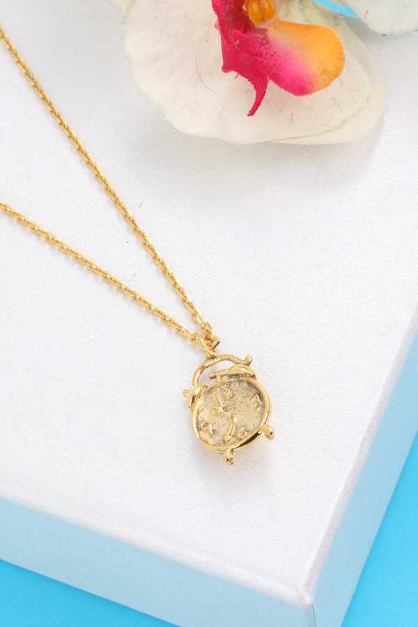 Premium 925 Sterling Silver Alarm Clock Necklace