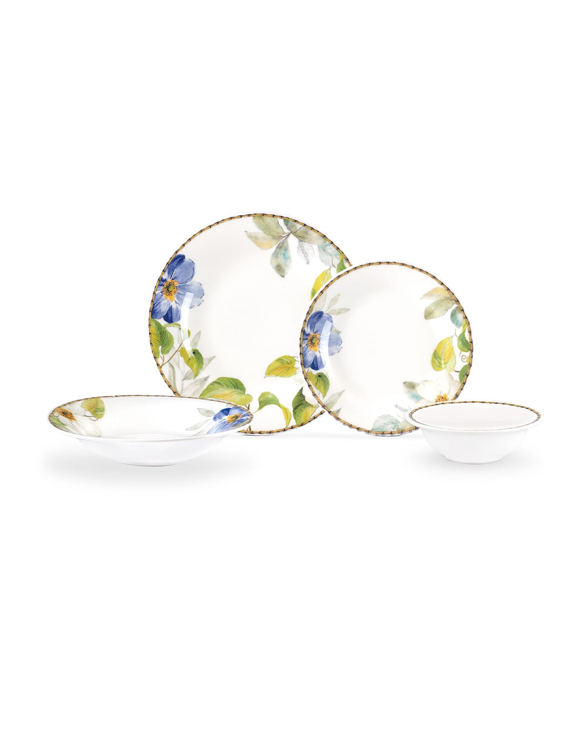 New Bone China 6-Person Dinner Set - Elegant Lumière Design