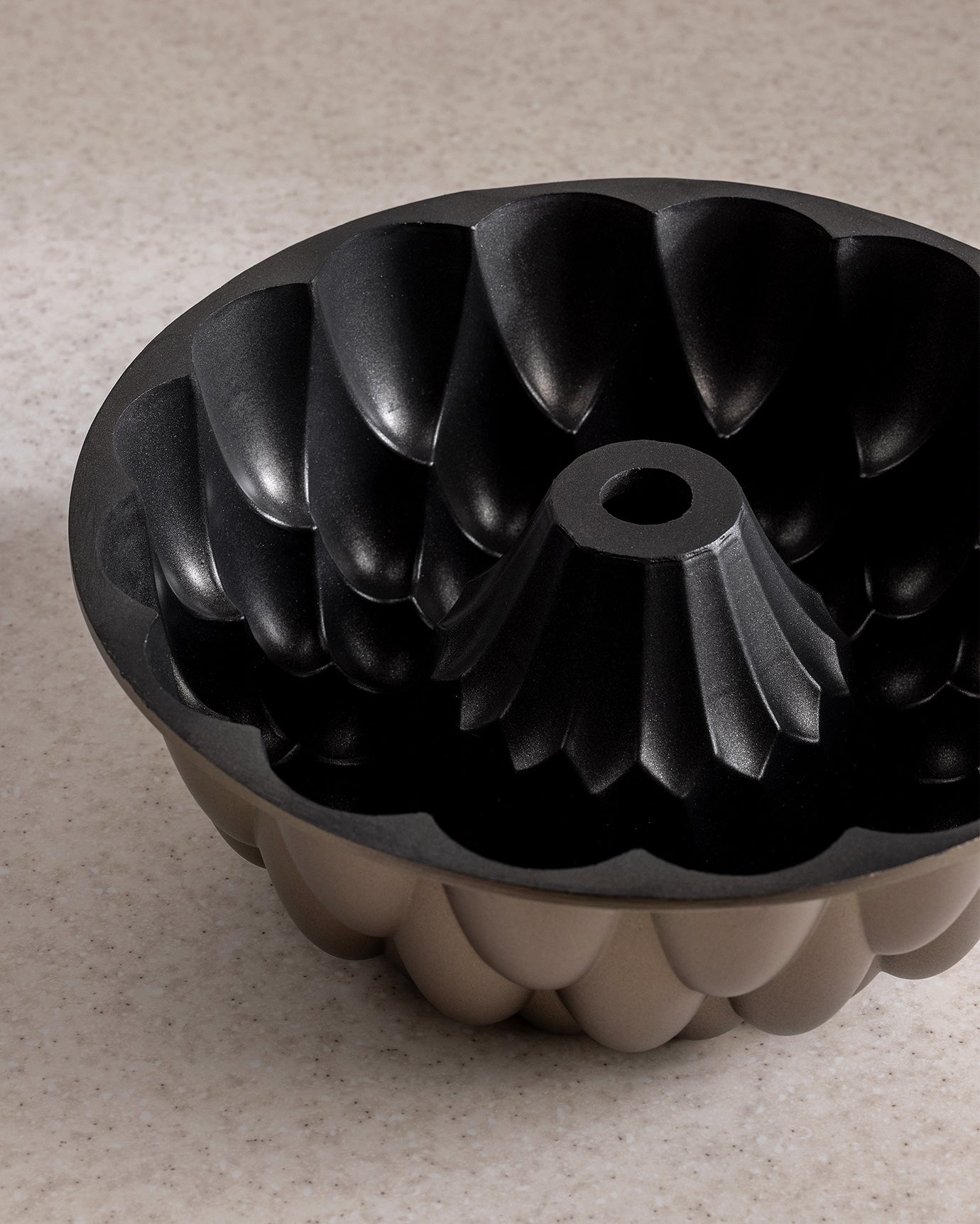 Gold Fluted Teardrop Cake Pan - Non-Stick Baking Mold