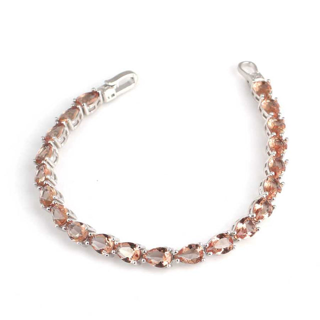 Elegant 925 Sterling Silver Zultanite Teardrop Tennis Bracelet