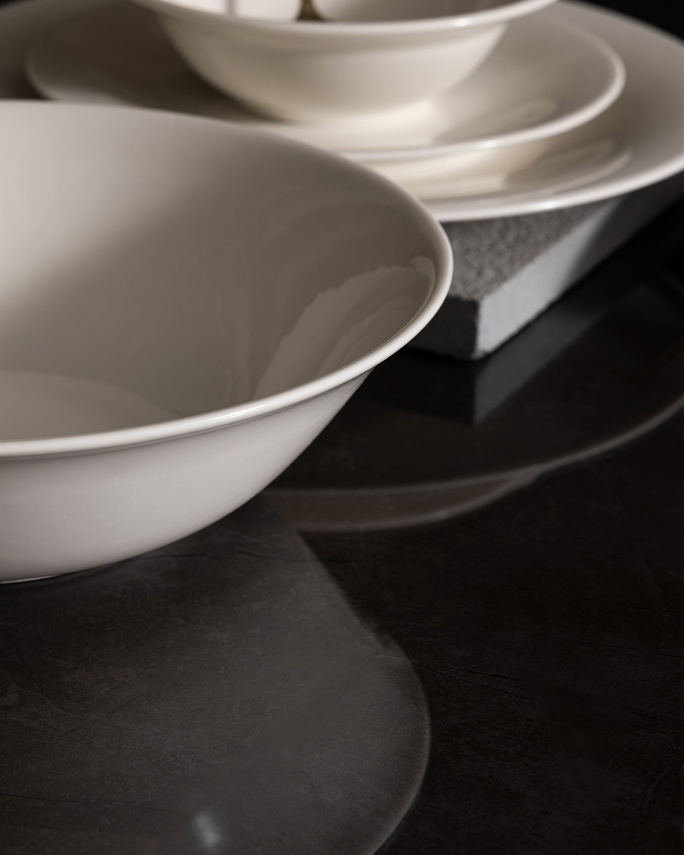 Nová kostní porcelánová jídelní sada pro 6 osob, 27 dílů - kolekce Solara