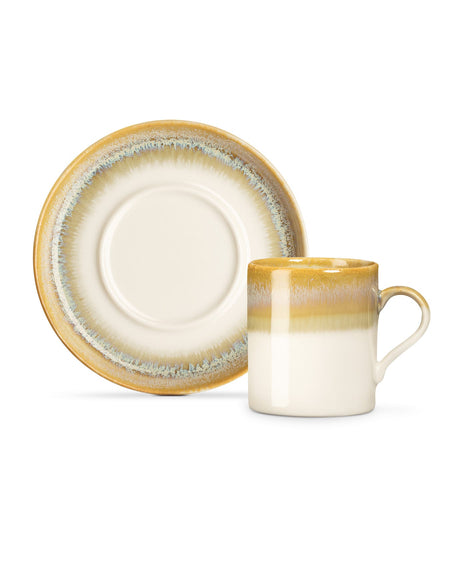 Porcelain 6-Piece Coffee Set - Modern Earthy Design