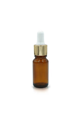 Amber Glass Dropper Bottles with Gold Caps - 10ml (0.34oz) - 3 Pack