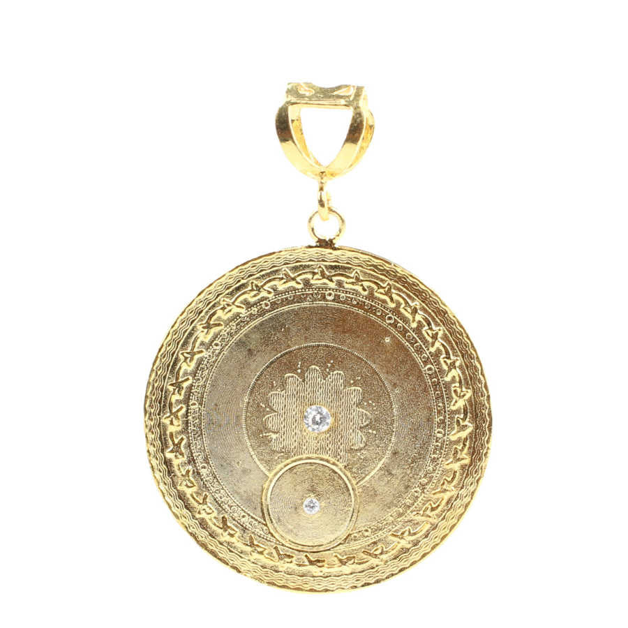 Sterling Silver Zircon Flower Medallion Pendant