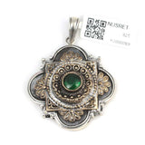 925 Sterling Silver Green Zircon Constantine Pendant - Ancient Allure