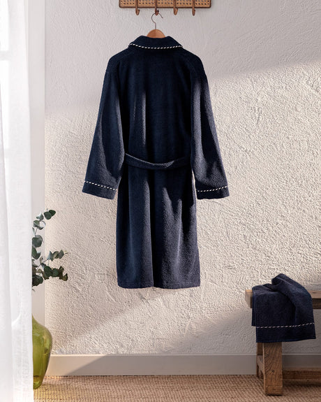 100% Cotton Unisex Bathrobe Set - Soft & Absorbent Shawl Collar