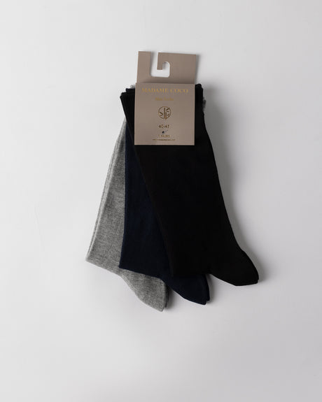 Men's Viscose Blend Ankle Socks - Black and Gray, 3-Pair Pack