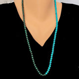 925 Sterling Silver Malachite & Turquoise Beaded Necklace