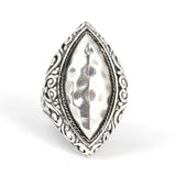 Premium 925 Sterling Silver Engraved Shuttle Ring