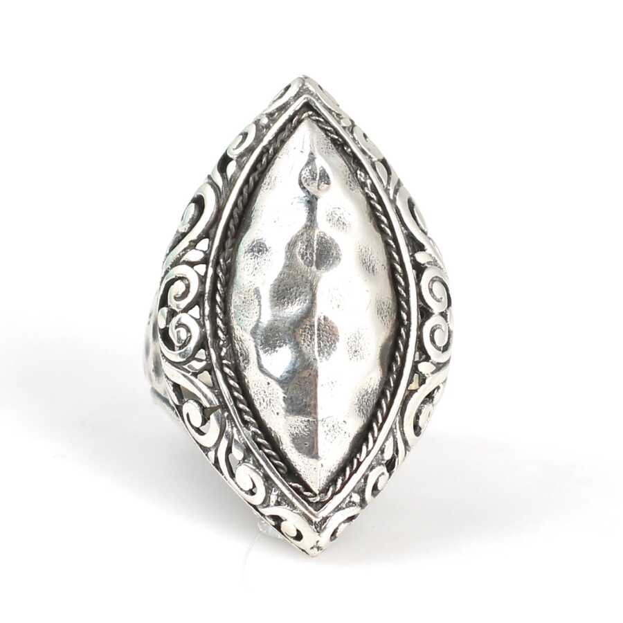 Premium 925 Sterling Silver Engraved Shuttle Ring
