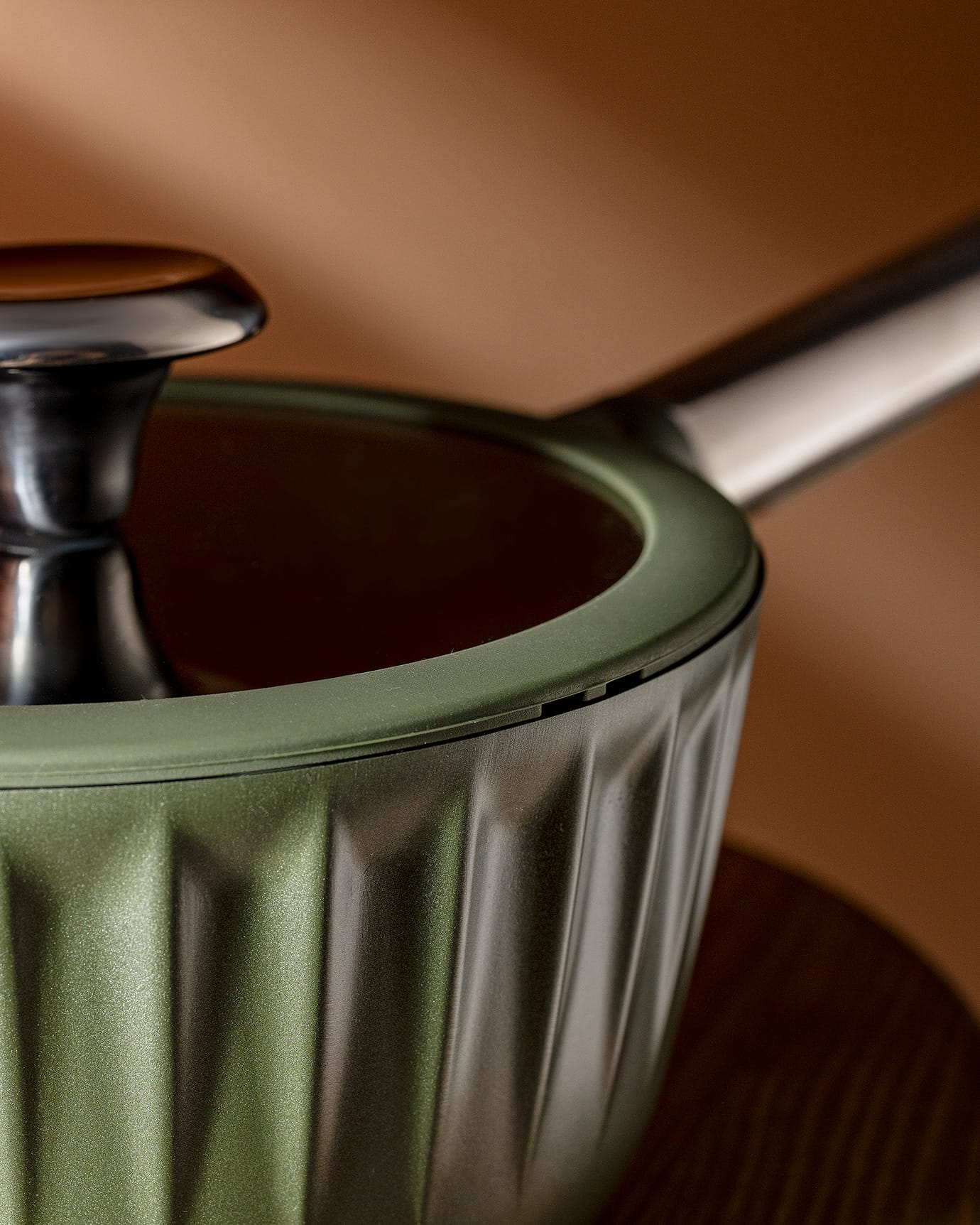16cm Green Saucepan with Handle, Small Cooking Pot