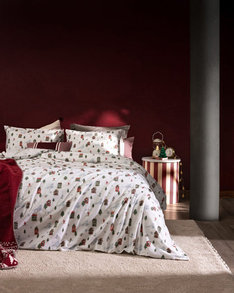 100% Cotton Flannel King Size Duvet Set - Colorful Design