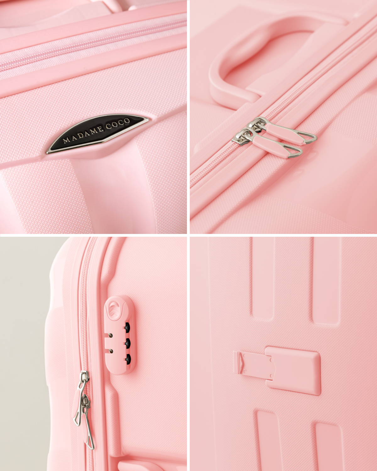 Blush Pink Cabin Size Carry-On Suitcase - Lightweight Travel Luggage