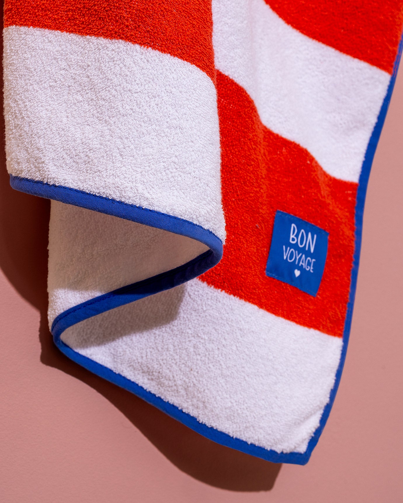 100% Cotton Beach Towel - Vibrant White & Orange Stripe