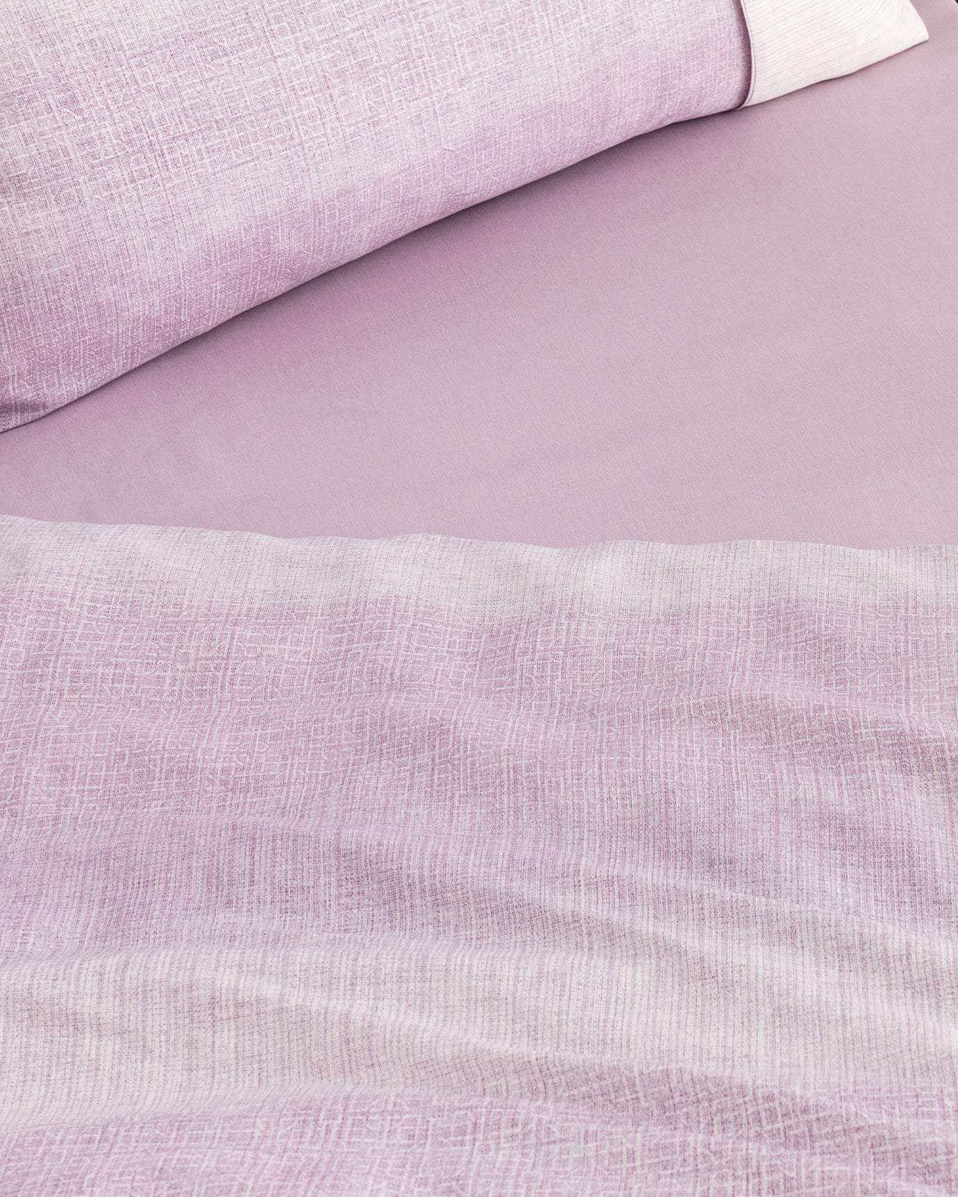 Twin Size 100% Cotton Duvet Cover Set - Soft Crinkle Texture Print Bedding