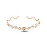 Bracelet Ouvert en Argent Sterling - Élégance Cristal Swarovski Sertie en Sertissure