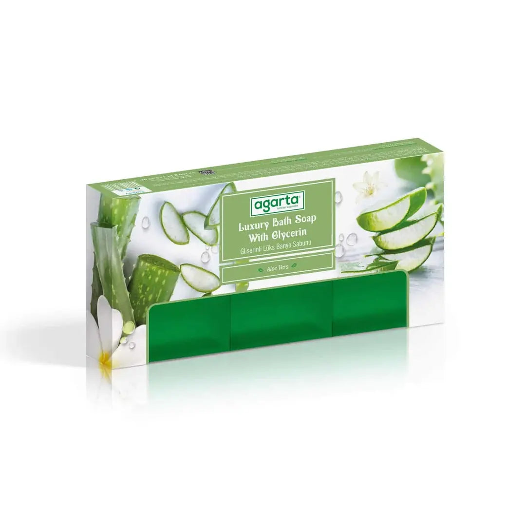 Natürliches handgemachtes Aloe-Vera-Seifenstück 3er-Pack, je 150g