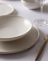 New Bone China 24-Piece Dinner Set - White & Gold Mirage