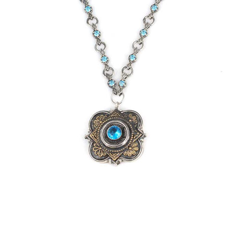 925 Sterling Silver Square Aquamarine Color Zircon Pendant Necklace