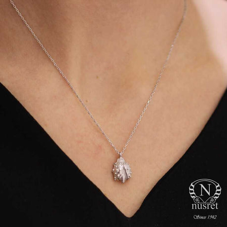 925 Sterling Silver Ladybug Charm Necklace - Good Fortune