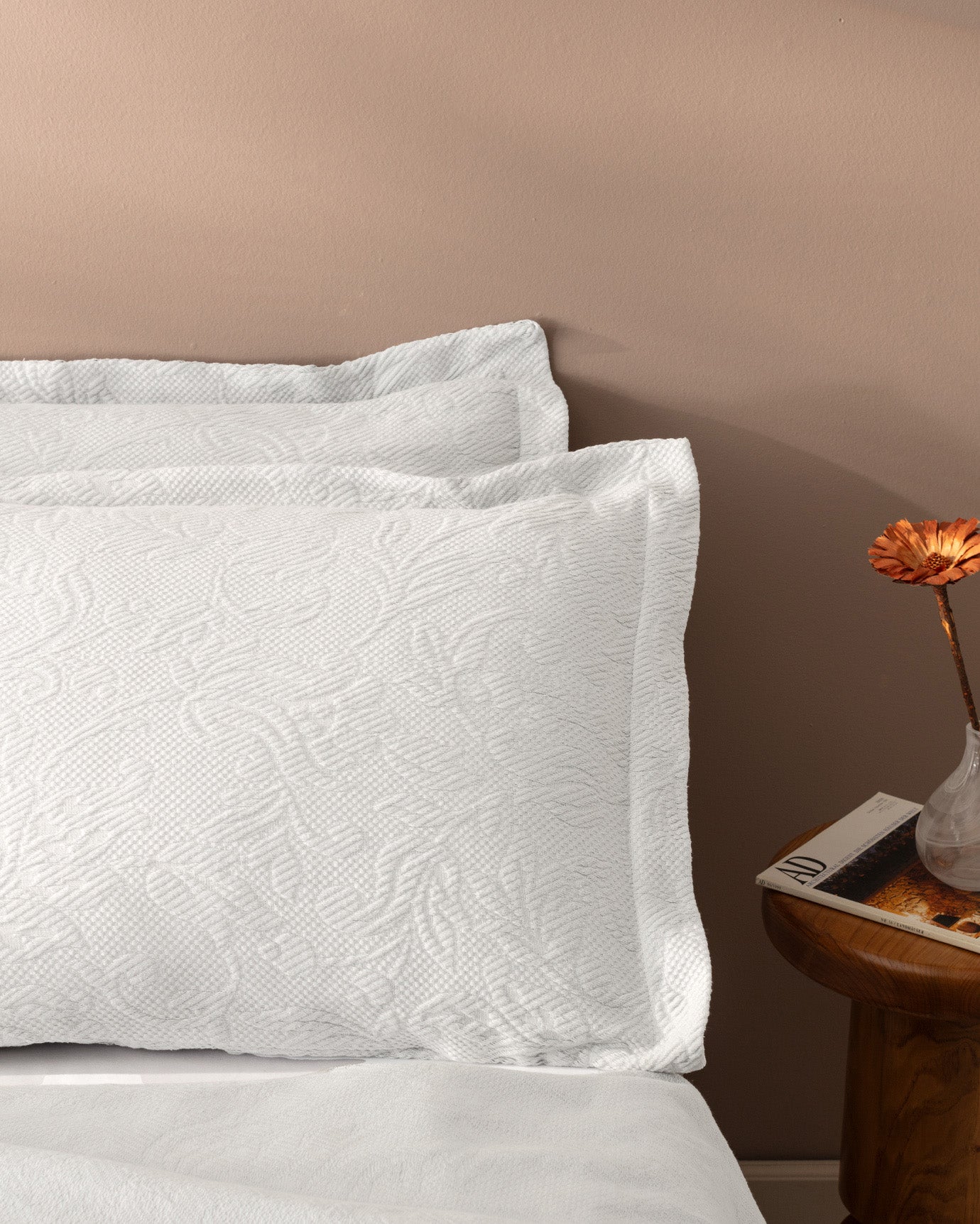 100% Cotton Double Bedspread - Pure White Serenity
