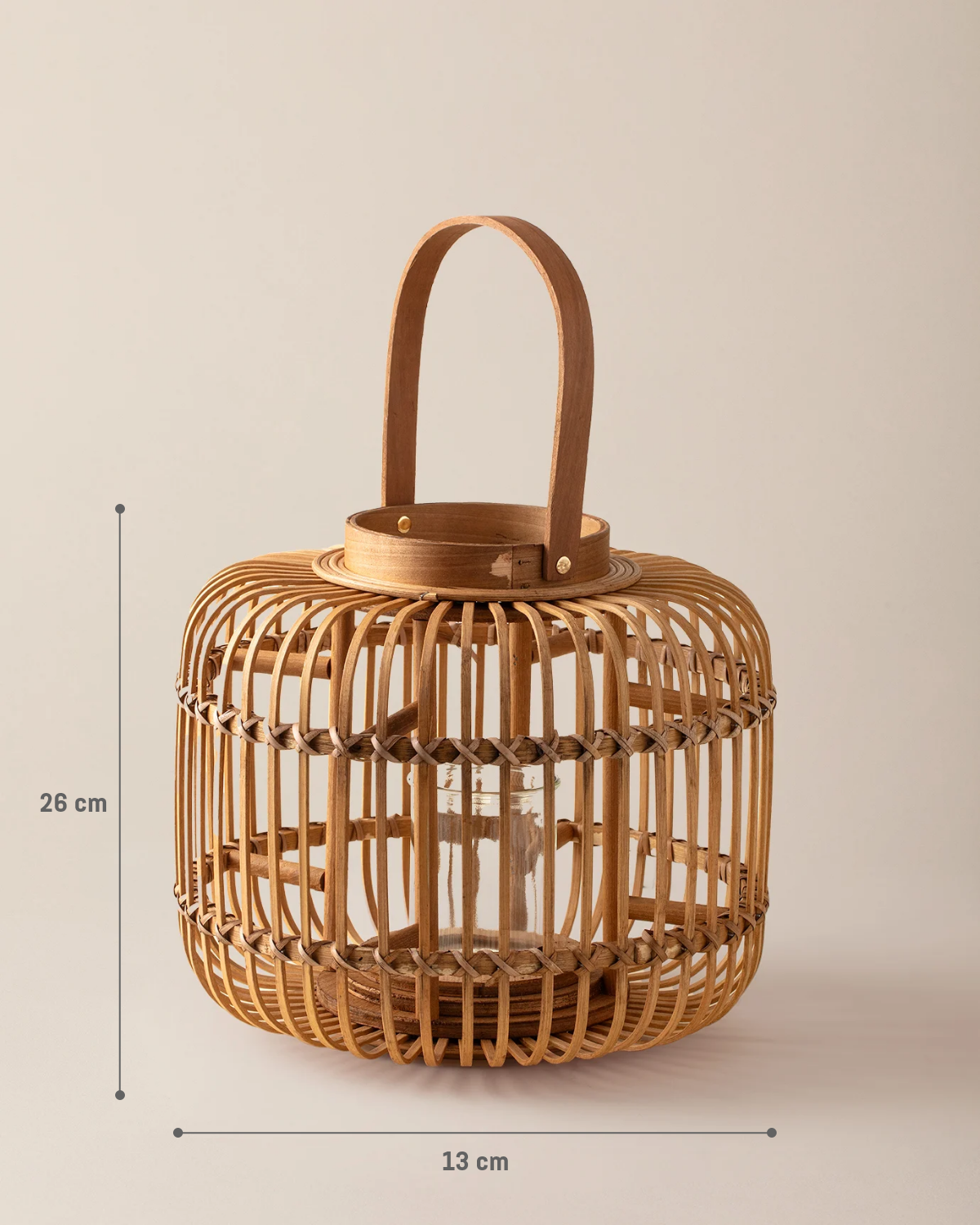 Natural Wood Lantern - Rustic Charm Decor
