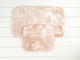 Damien 2-Piece Bath Mat Set - White & Blush Bathroom Rugs