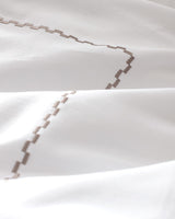 100% Cotton Sateen King Size Duvet Cover Set - Embroidered Luxury