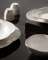 Elegant 28-Piece Dinner Set for 6 People - White & Silver Finish