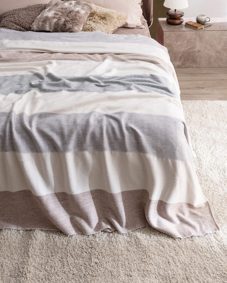 Polyamide Acrylic Blend Double Blanket - Soft Pastel Tones