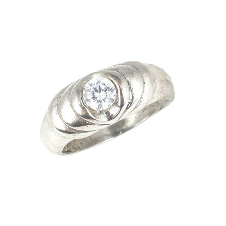 925 Sterling Silver Zircon Stone Design Ring - Contemporary Elegance